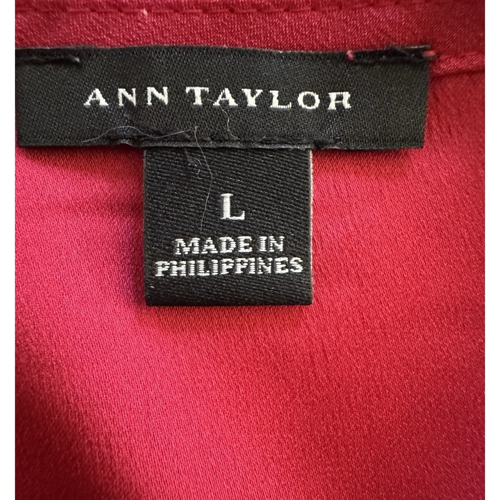 Ann Taylor Top Blouse Sleeveless Women's Size Large Red EUC - Picture 3 of 7